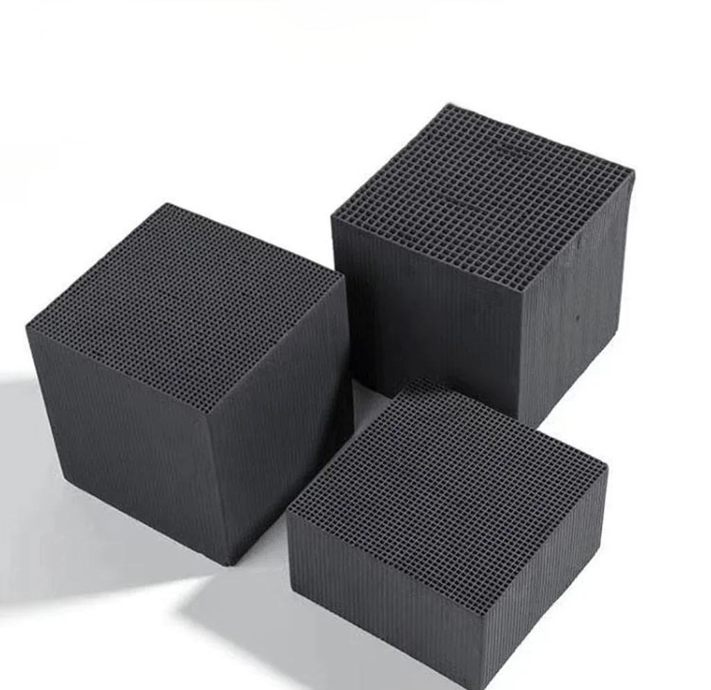 Activated carbon pellets are used in water treatment